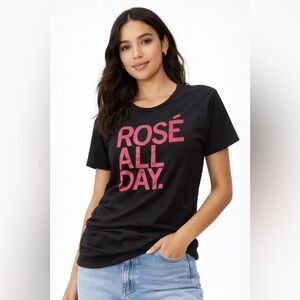 Raygun | Rosé All Day Black Graphic Tee | Size Medium | NWT